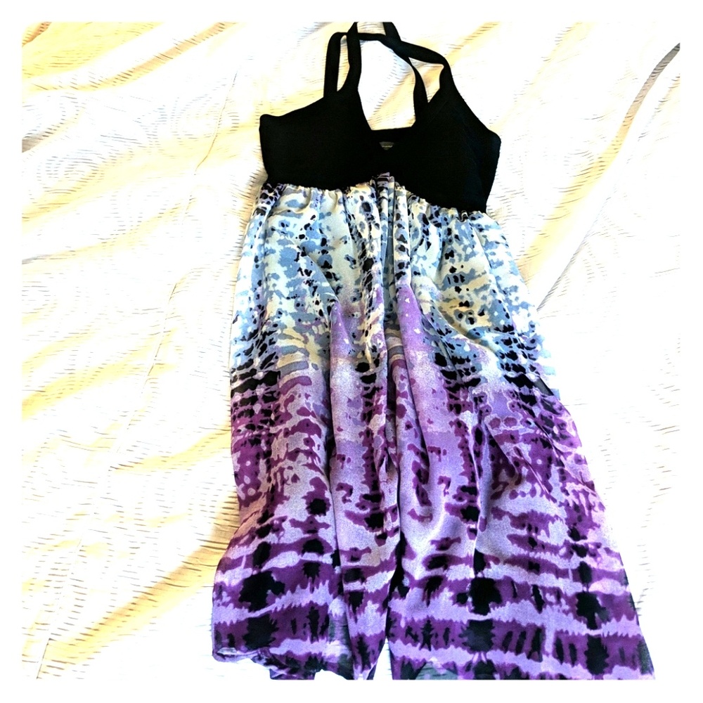 Short black and print dress